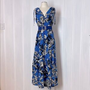 NWOT C&A Premium Blue & Black Floral Maxi Dress - Size L